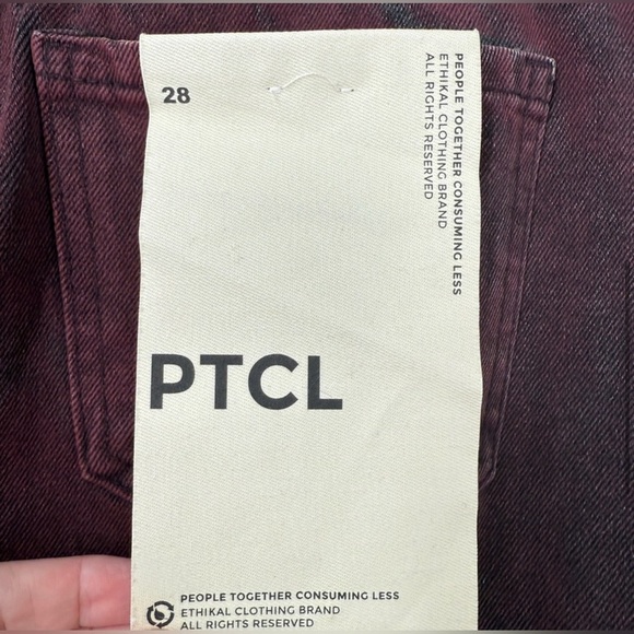 PTCL Ethical Brand Maroon Coated Straight Leg Jeans NWT - Picture 9 of 10